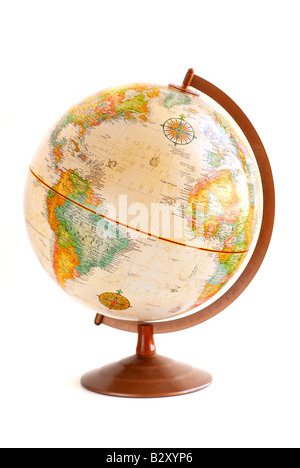 Old globe isolated on white background Stock Photo - Alamy