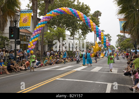 Opening of annual Summer Solstice Celebration and Parade June 2007, since 1974, Santa Barbara, California Stock Photo