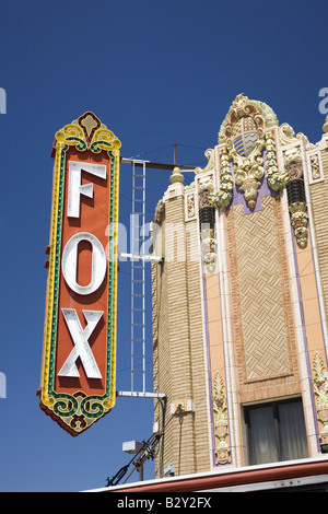 Historic Fox Theater in downtown North Platte, Nebraska Stock Photo