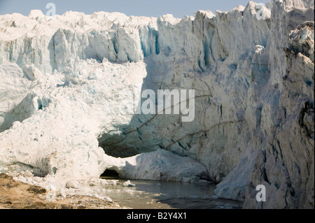 melting ice on the Russell Glacier in Greenland that is receeding due to global warming Stock Photo