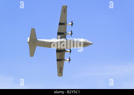 C-130J Super Hercules for the California Channel Islands National Air Guard flying at the 42nd Naval Base Ventura County (NBVC) Stock Photo