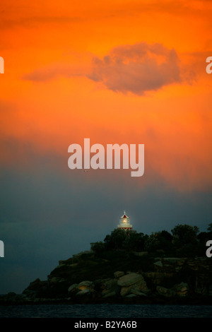 Sunset clouds over South head of Sydney Harbour Stock Photo