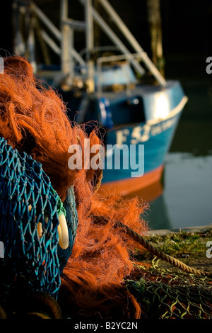 Fishing boat in Whitstable Harbour Stock Photo