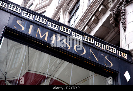 Simpson's-in-the-Strand, famous British restaurant in London Stock ...