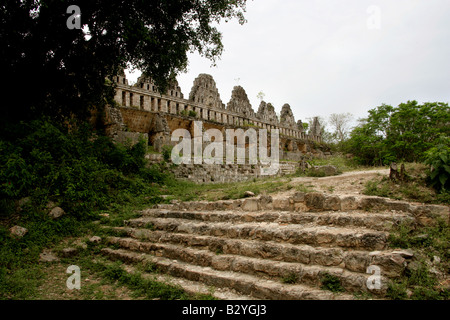 House of the Doves, El Palomar Dovecote, Mayan Ruins at Uxmal Archeological Site, Yucatan Peninsular, Mexico Stock Photo