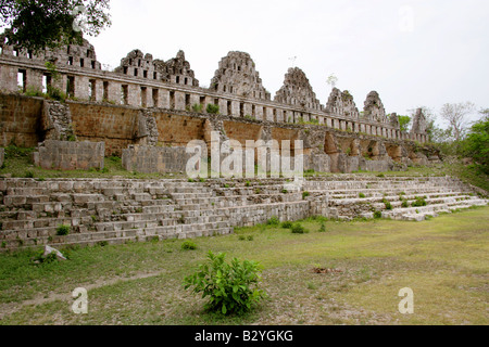 House of the Doves, El Palomar Dovecote, Mayan Ruins at Uxmal Archeological Site, Yucatan Peninsular, Mexico Stock Photo