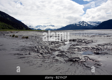 Mudflats in Cooks Inlet, Turnagain arm, Alaska Stock Photo