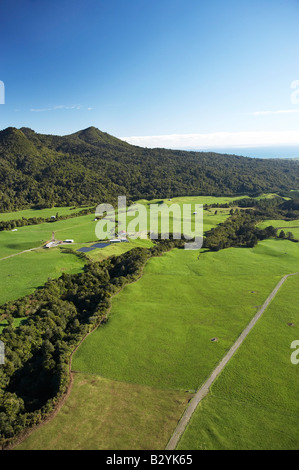 Kaitake Range and Dairy Farm near New Plymouth Taranaki North Island ...
