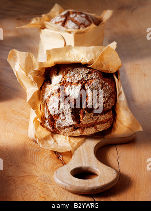 loaves of artisan Deli Rye bread Stock Photo