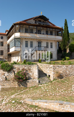 The Tsantalis sponsored monastery. Mount Athos. Tsantali Vineyards & Winery, Halkidiki, Macedonia, Greece. Metoxi Chromitsa of Stock Photo