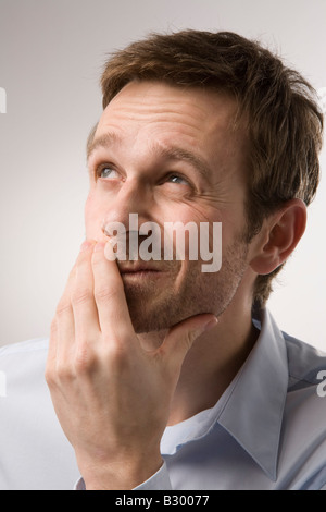 Portrait of Man Thinking Stock Photo