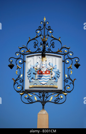 Town sign, High Street, Chelmsford, Essex, England, United Kingdom Stock Photo