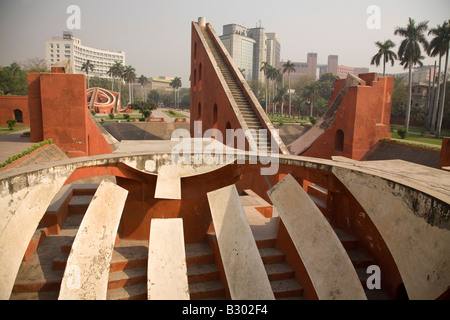 The Jantar Mantar in Delhi, India. This is one of five observatories constructed under Jai Singh II or Jaipur. Stock Photo