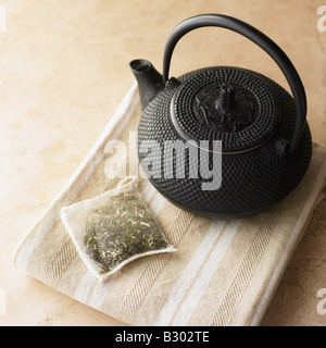Still Life of Japanese Teapot with Tea Stock Photo