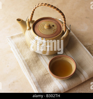 Still Life of Japanese Teapot with Tea Stock Photo