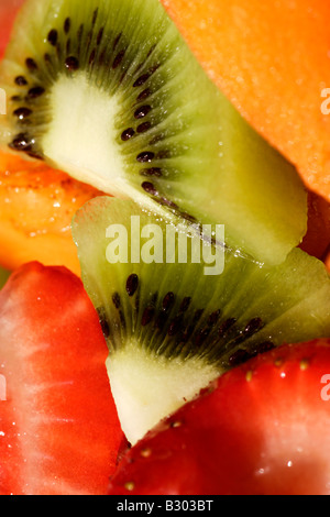 Freshly Cut Mixed Fruit Stock Photo