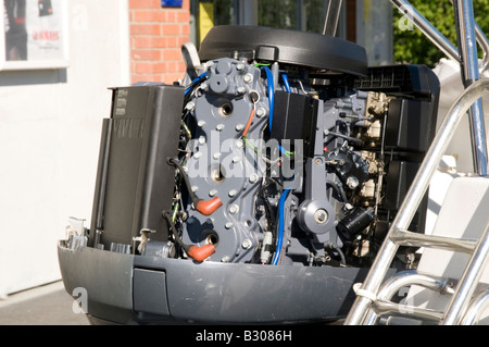 Speedboat Engine Speed boat with an outboard Yamaha motor Photographed at the Adriatic ...