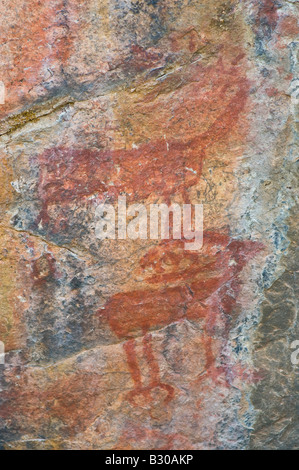 Idaho, Middle Fork of the Salmon River. Petroglyphs along a beautiful stretch of the famous Frank Church Wilderness. Stock Photo