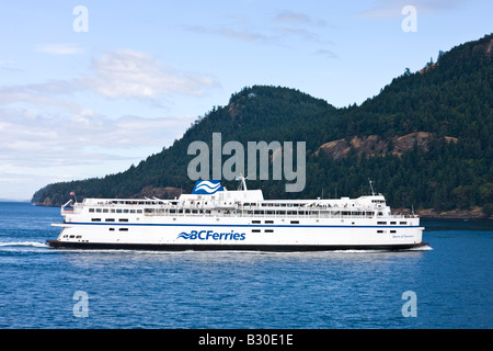 Queen of Vancouver ferry boat en route from to Victoria to Vancouver, from Swartz Bay to Tsawwassen Stock Photo