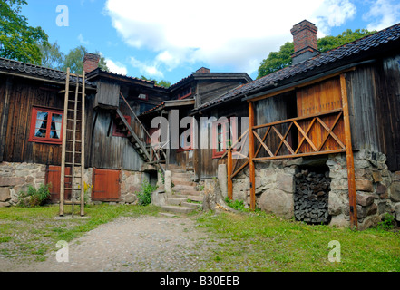 The Huckster´s shop and the Barber´s at the Luostarinmäki Handicraft museum, Turku, Finland. The house was build about 1800. Stock Photo