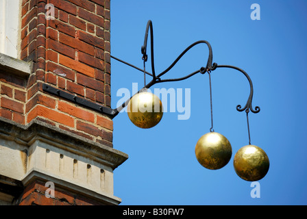 Pawn brokers golden balls, Colchester, Essex, England, United Kingdom Stock Photo