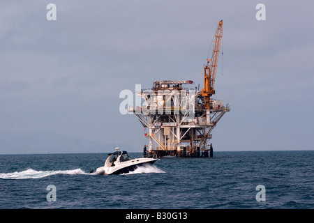 Channel drill rig Stock Photo