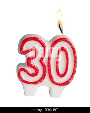 Number 30 candle Stock Photo