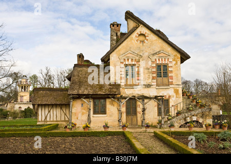 Queen's Hamlet Marie Antoinette's Estate Hameau de la Reine, Petit Trianon, Versailles near Paris France Stock Photo