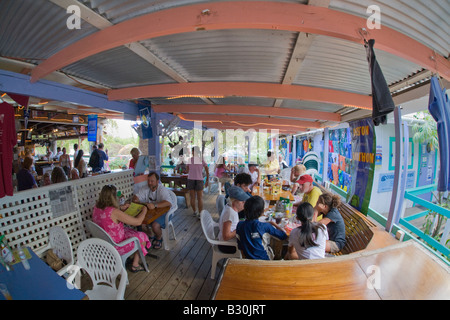 Interior of Skinny Legs Bar and Grill in Coral Bay on the caribbean island of St John in the US Virgin Islands Stock Photo