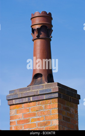 Ornate chimney in village of Edwinstowe Nottinghamshire England UK EU Stock Photo