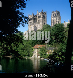 UK England Durham Cathedral and the River Wear Stock Photo