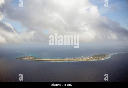 Aerial View of Kwajalein Marshall Islands Kwajalein Atoll Micronesia Pacific Ocean Stock Photo