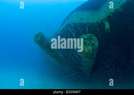 12 inch Gun of USS Arkansas Battleship Marshall Islands Bikini Atoll Micronesia Pacific Ocean Stock Photo