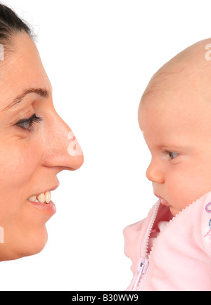 portrait of a woman and a baby Stock Photo