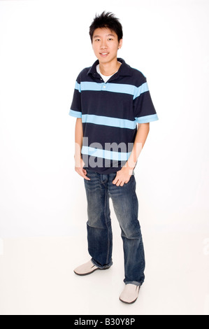 A full-length portrait of a young chinese man Stock Photo