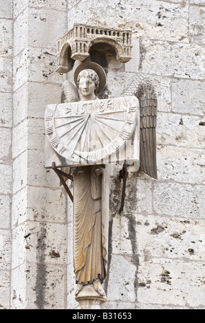 Detail of exterior of The Cathedral of Our Lady of Chartres in France Stock Photo