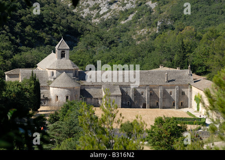 Aerial view of the Senanque Abbey in the Provence, southern France Stock Photo