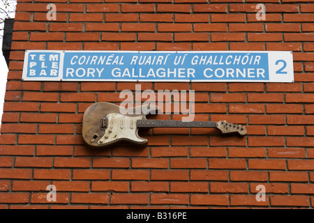 Rory Gallagher Corner in Temple Bar Dublin 2. Stock Photo