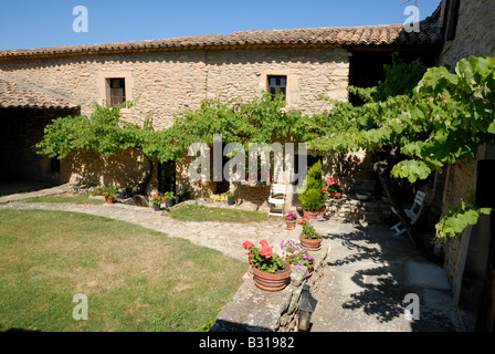 Courtyard of a rural house in the Provence, France Stock Photo