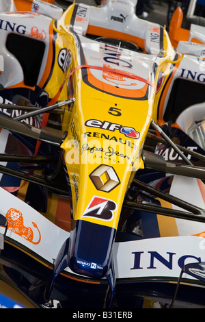 Renault Elf R28 Formula 1 One car rear wing and rain light Stock Photo ...