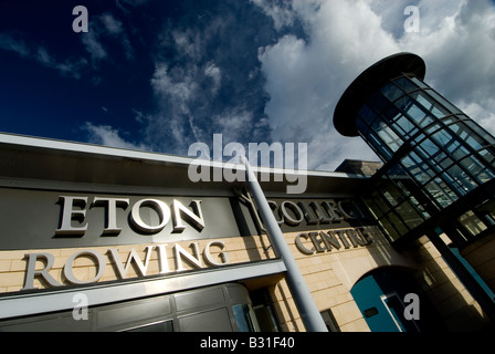 The entrance to reception at the  Boathouse at Eton College Dorney Lake Rowing Centre Stock Photo