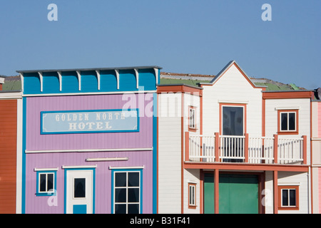 multi colored houses - gold rush in the north Stock Photo