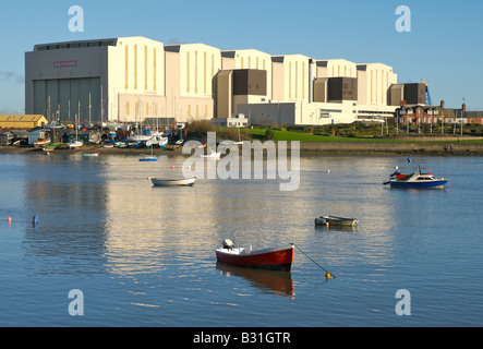 Walney Channel and BAE Systems, Barrow-in-Furness, Cumbria, England UK Stock Photo