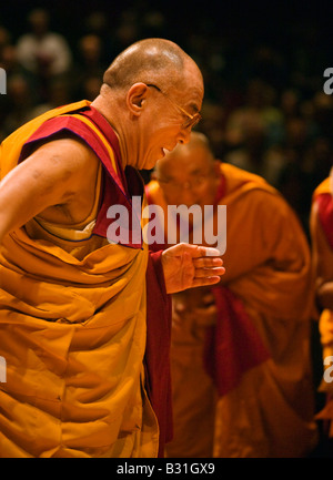 The14th DALAI LAMA teaches ATISHAS LAMP in October 2007 sponsored by KUMBUM CHAMTSE LING the TIBETAN CULTURAL CENTER BLOOMINGTON Stock Photo