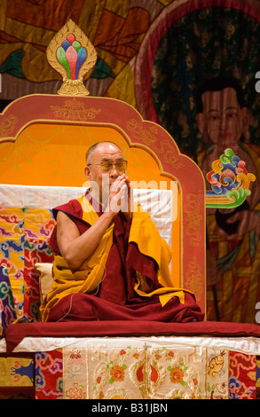 The14th DALAI LAMA teaches ATISHAS LAMP in October 2007 sponsored by KUMBUM CHAMTSE LING the TIBETAN CULTURAL CENTER BLOOMINGTON Stock Photo