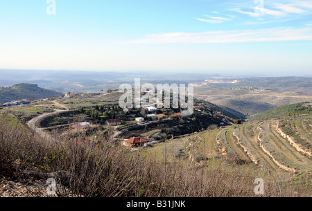 The hilltop Israeli Jewish settlement of Bat Ayin, in the West Bank between Jerusalem and Hebron. Stock Photo