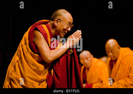 The14th DALAI LAMA teaches ATISHAS LAMP in October 2007 sponsored by KUMBUM CHAMTSE LING the TIBETAN CULTURAL CENTER BLOOMINGTON Stock Photo