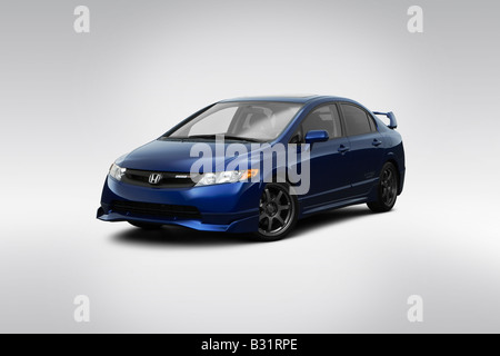 2008 Honda Civic SI Mugen in Blue - Front angle view Stock Photo