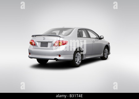 2009 Toyota Corolla S in Silver - Rear angle view Stock Photo