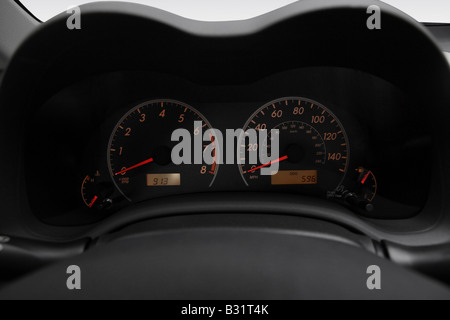 2009 Toyota Corolla S in Silver - Speedometer/tachometer Stock Photo